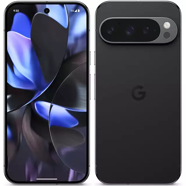 Lo smartphone Pixel 9 Pro di Google nella colorazione Nero ossidiana