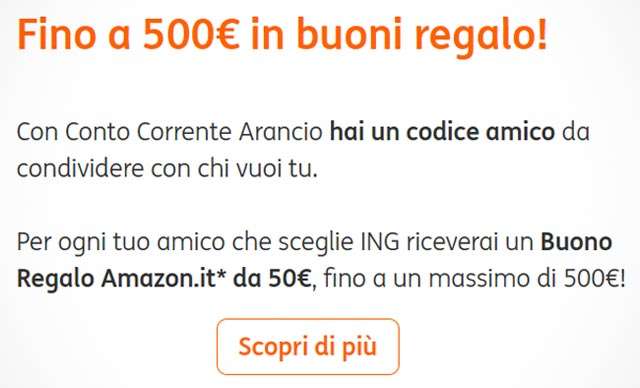 Ottieni buoni Amazon con il conto online di ING