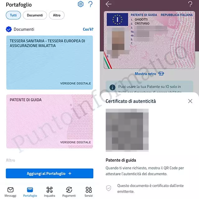 La patente di guida e la tessera sanitaria nell'app IO con IT-Wallet