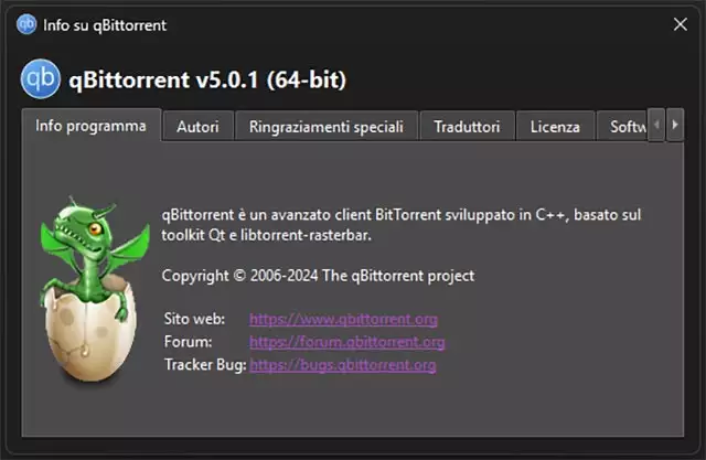 La nuova versione 5.0.1 di qBittorrent su Windows