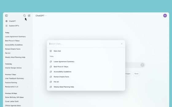 ChatGPT, finalmente arriva la ricerca nelle vecchie chat