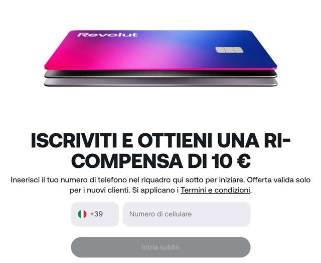 ricompensa 10 euro revolut