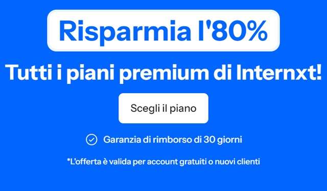 risparmia 80 per cento internxt