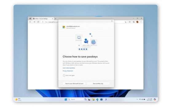 Windows 11: supporto API per le passkey di terze parti