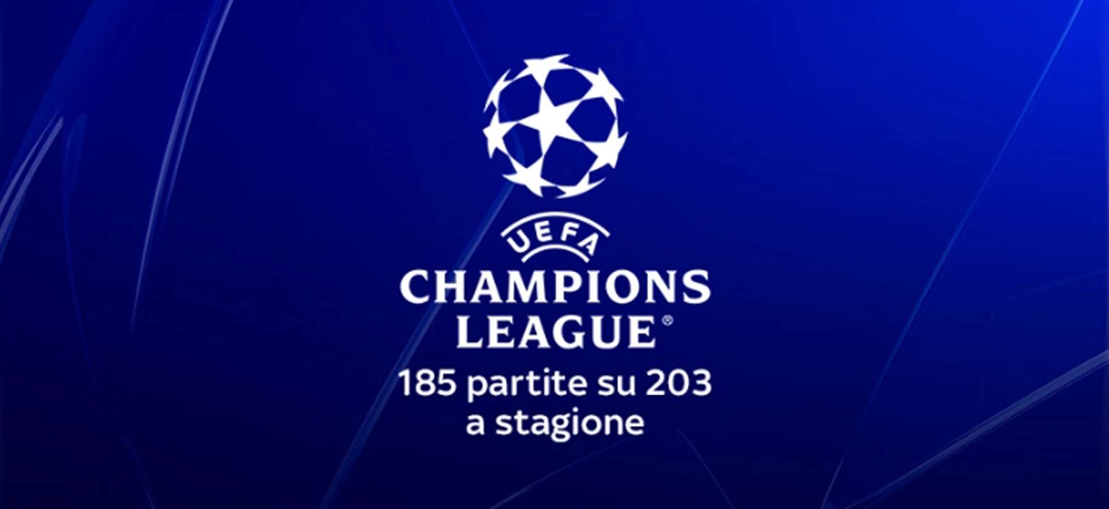 uefa champions league 185 partite su 203 a stagione