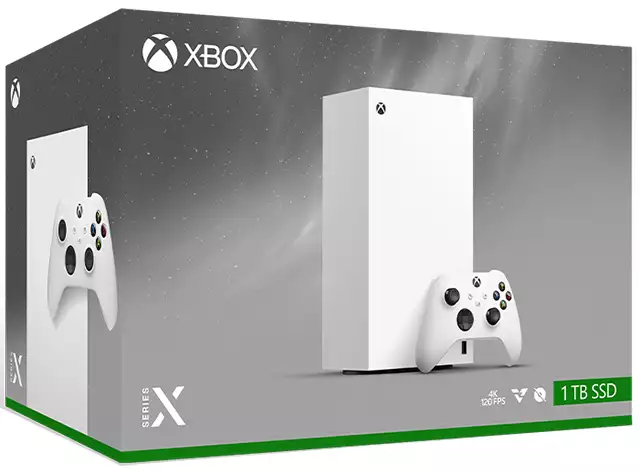 La nuova Xbox Series X di Microsoft, da 1 TB e nella colorazione Robot White, con il controller wireless incluso