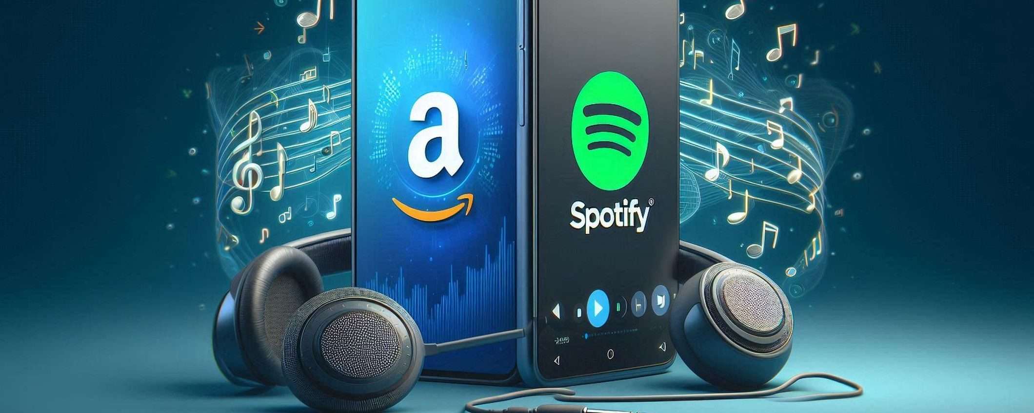 Amazon Music e Spotify: software pirata in playlist