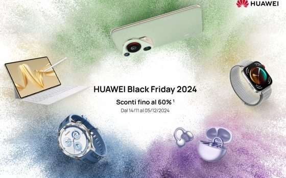 Black Friday Huawei: sconti speciali fino al 60% con extra del 12% su articoli selezionati!