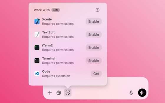 ChatGPT funziona con alcune app di coding per il Mac