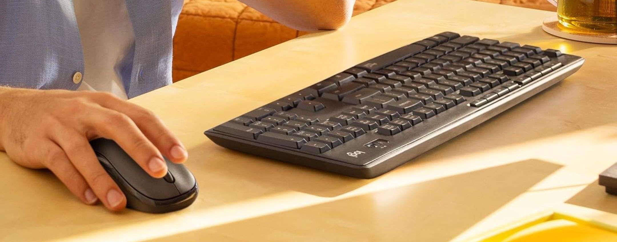 Kit Logitech: tastiera e mouse wireless silenziosi in offerta a 28 euro (-47%)