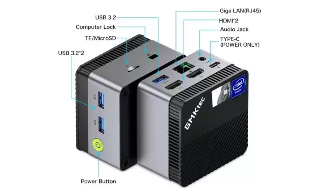 Mini PC GMKtec interfacce