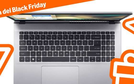 Notebook Acer (Intel, 16/512GB) al minimo storico nel Black Friday