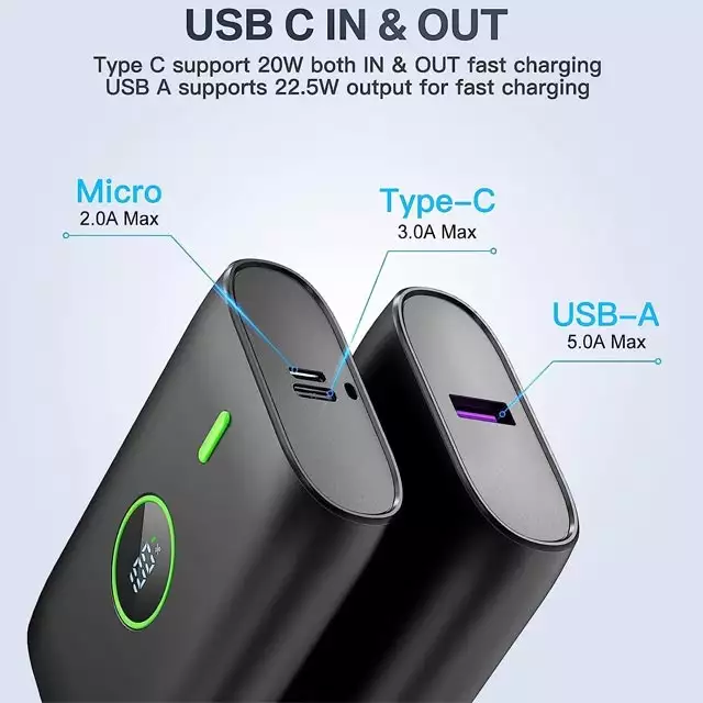 Le porte del powerbank da 10.000 mAh di Bogseth