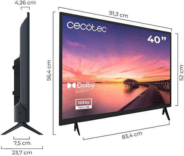 Cecotec 0040, TV LED da 40 pollici: le dimensioni