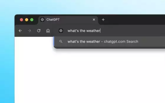 ChatGPT Search come motore di ricerca predefinito su Chrome