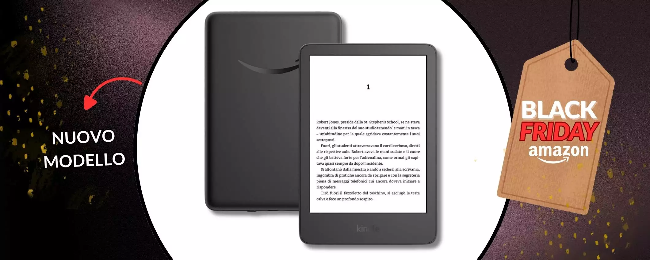 NUOVO Amazon Kindle, schermo che replica la carta e lettura digitale