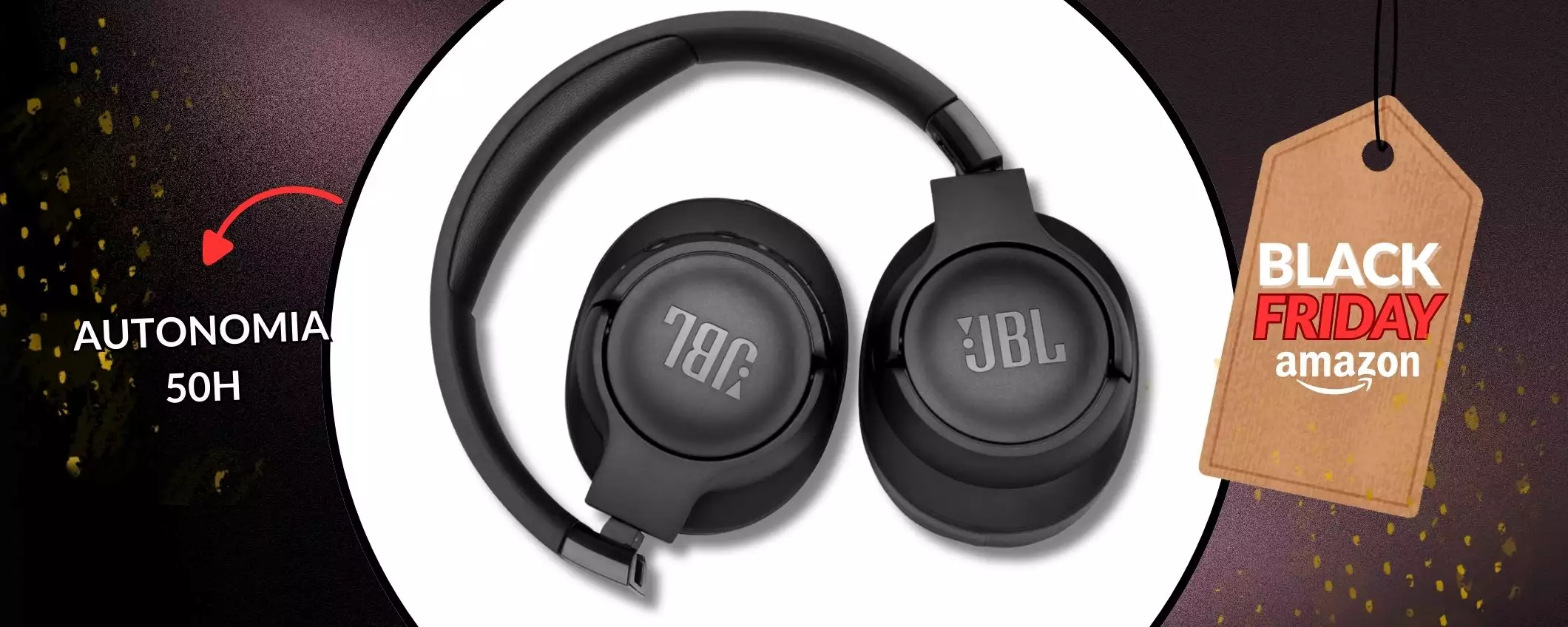 JBL TUNE 760NC per cuffie Over Ear dall'audio senza freni, 50€ su Amazon