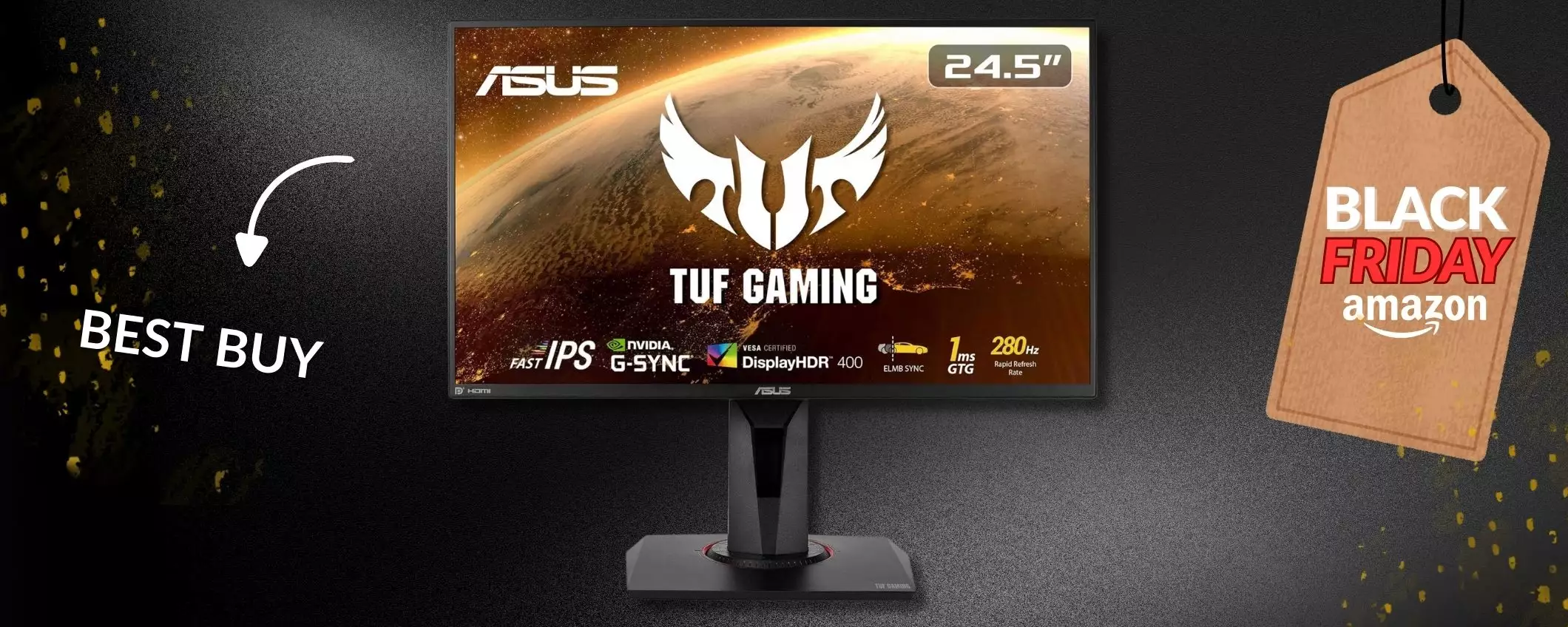 Su Amazon il monitor ASUS TUF è scontatissimo: 280Hz e HDR400