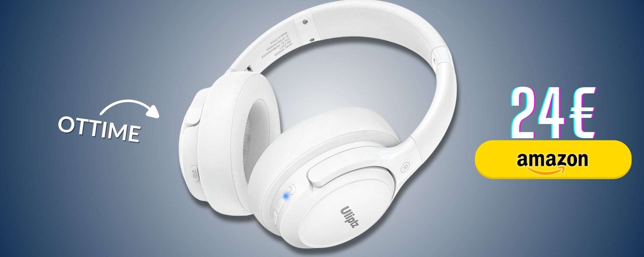 Cuffie Over Ear senza fili: solo 24€ per suono intenso e 65h di autonomia