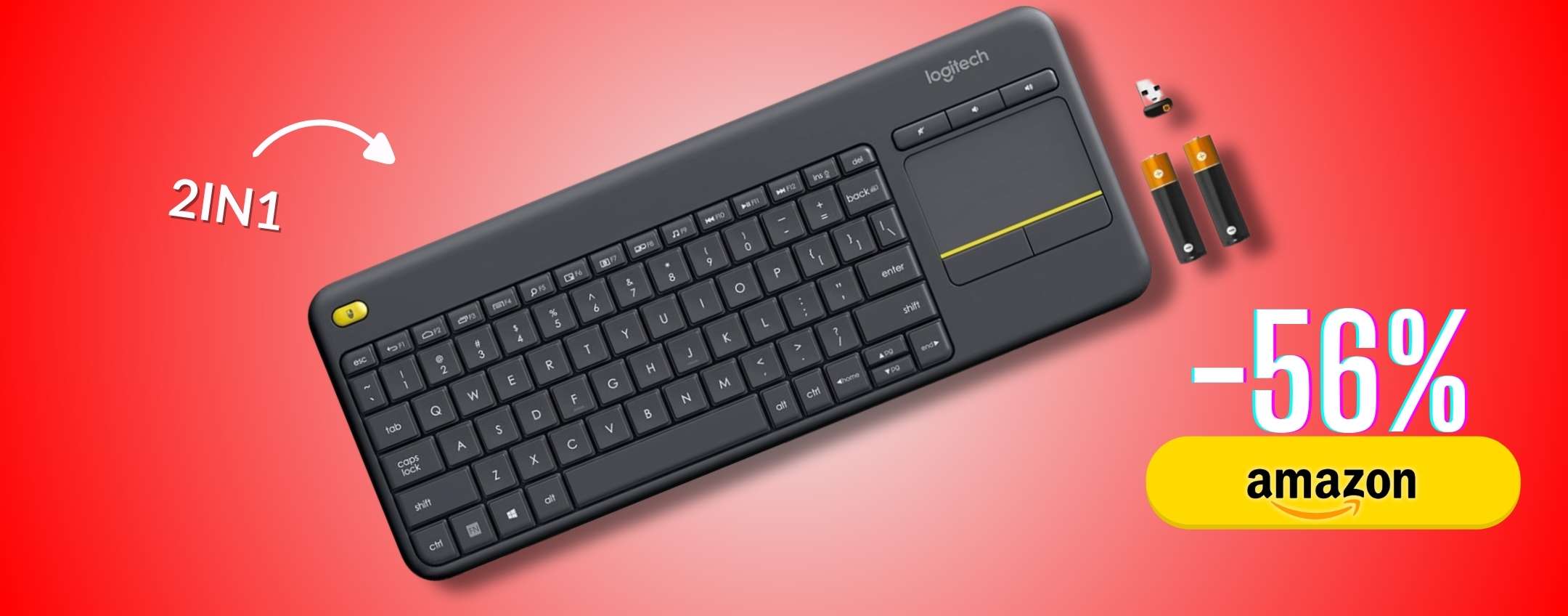 Logitech K400 Plus: la tastiera che non si limita alla digitazione (-56%)