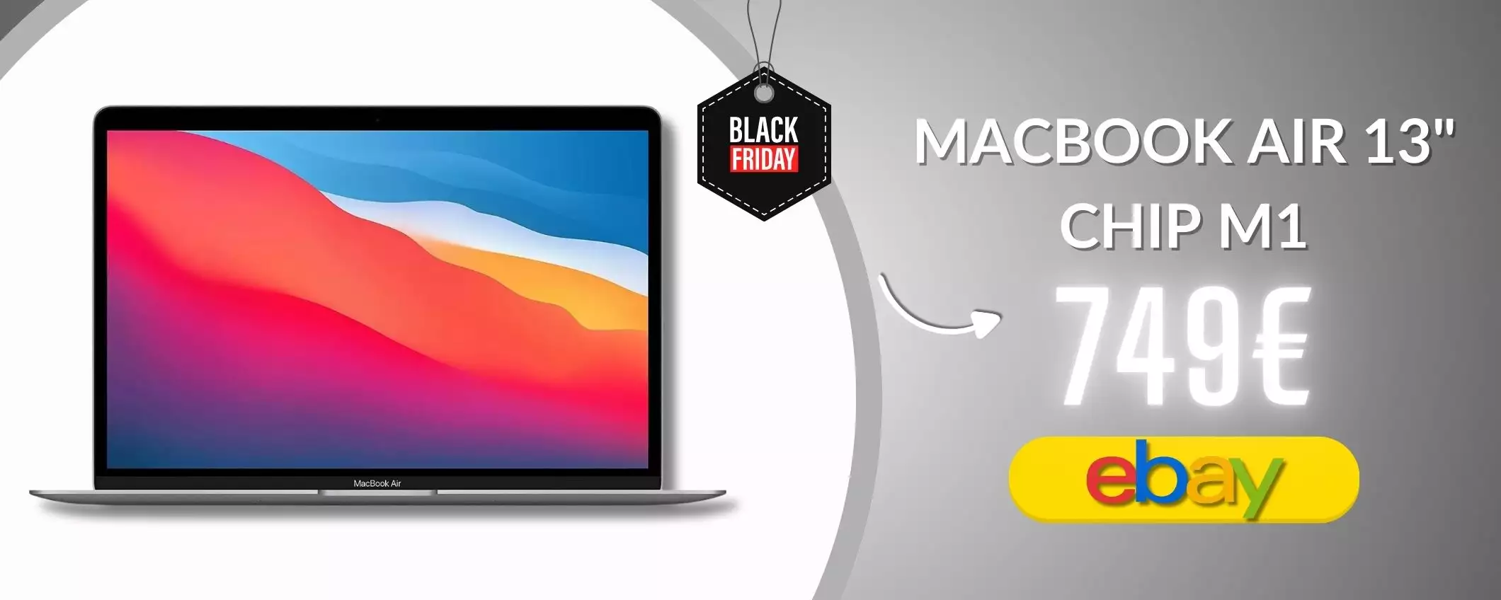 MacBook Air 13 M1: prezzo ridotto all'osso con codice Black Friday