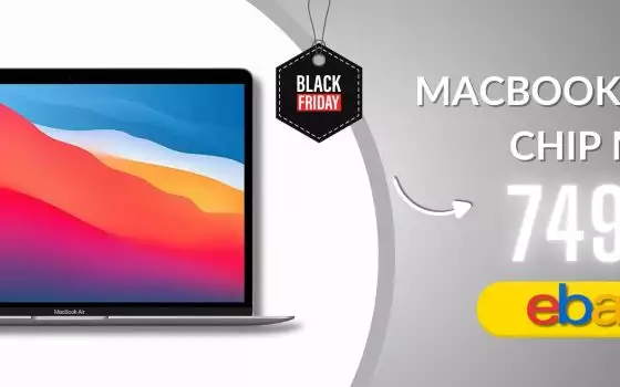 MacBook Air 13 M1: prezzo ridotto all'osso con codice Black Friday