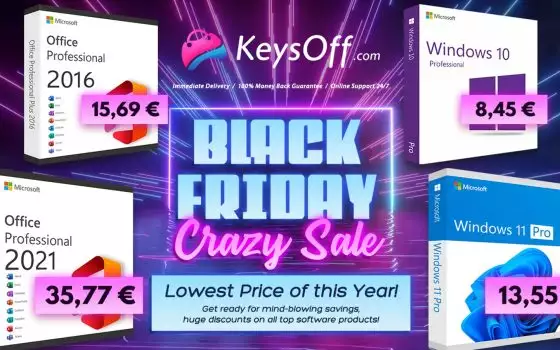 Il miglior Black Friday di sempre: Windows 11 Pro a 13,55€, Office 2021 a 35,77€