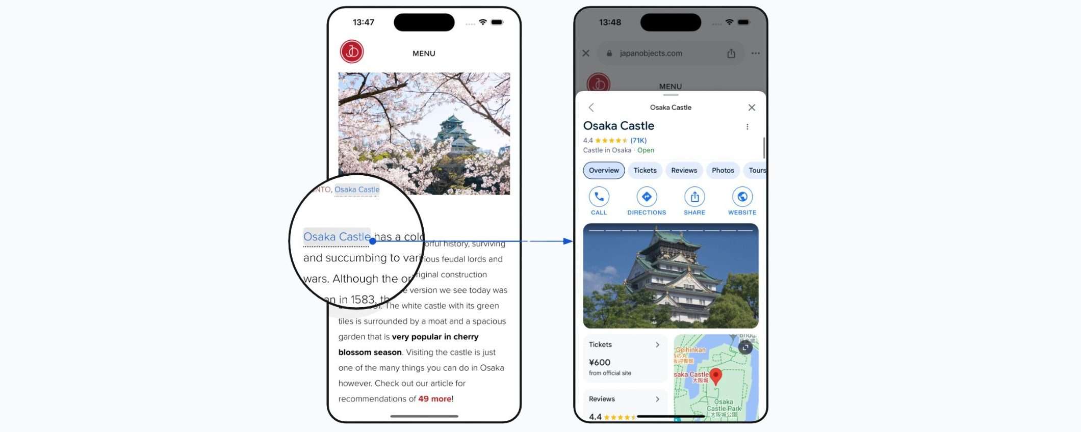 Google su iOS: link di ricerca automatici nelle pagine web