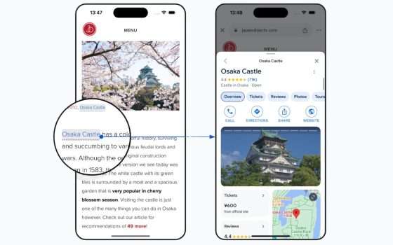 Google su iOS: link di ricerca automatici nelle pagine web