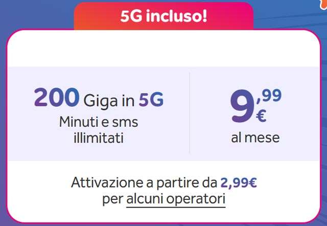 L'offerta di ho. con 200 Giga in 5G