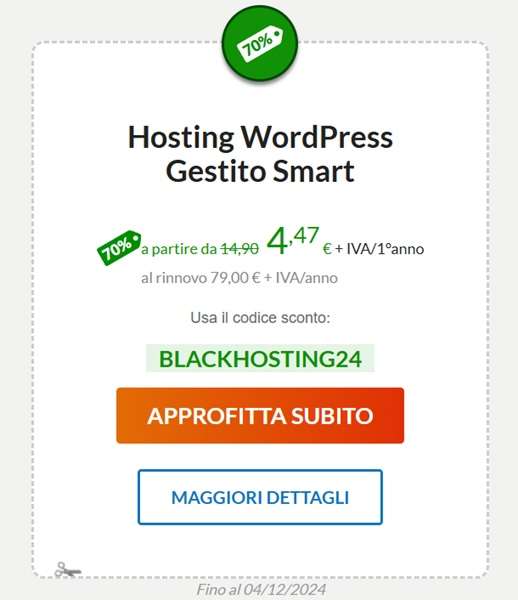 hosting gestito aruba wordpress 4,47 euro