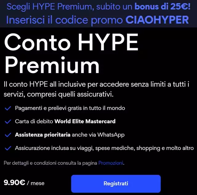 Apri il conto HYPE Premium