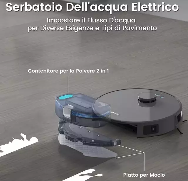 Il robot aspirapolvere e lavapavimenti Lefant M1