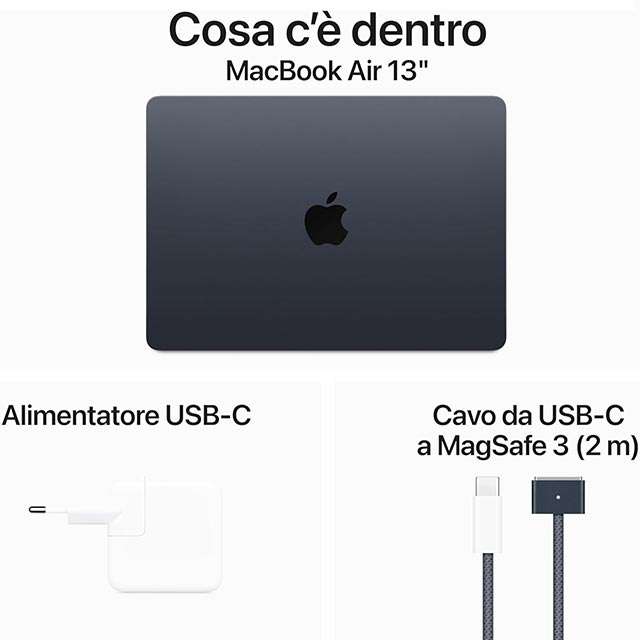 MacBook Air con chip Apple M3: il contenuto della confezione