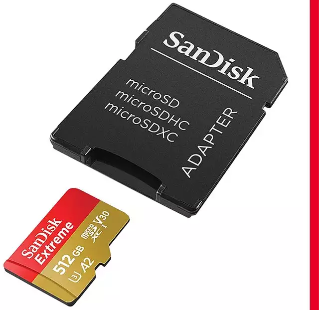 La scheda microSD da 512 GB della gamma SanDisk Extreme