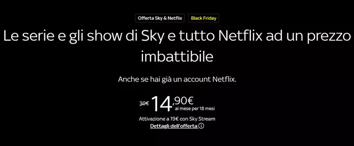 sky e netflix black friday