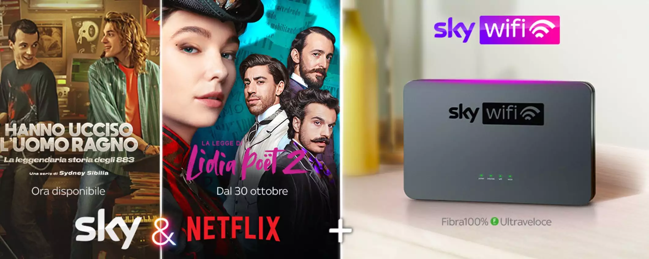 Sky Wifi con Sky TV e Netflix: l'offerta tutto in uno a 37,80€ al mese