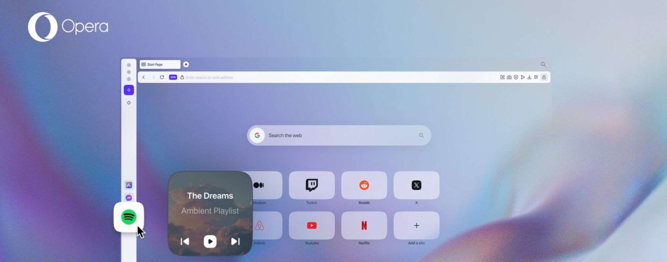Spotify integrato nel browser Opera