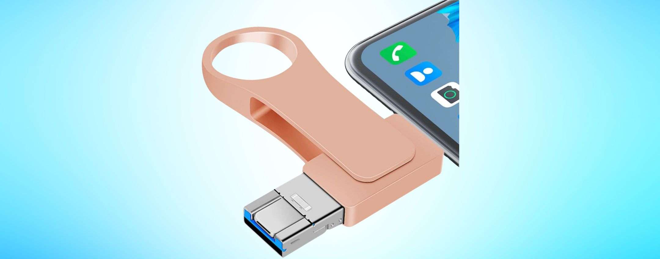 Chiavetta USB 4-in-1 512GB: interessante sconto lampo su Amazon (-31%)