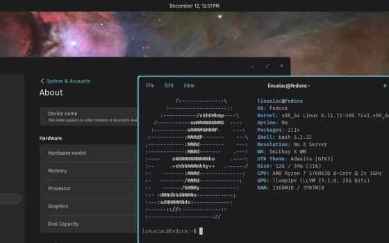 COSMIC Desktop potrebbe essere un nuovo Spin di Fedora 42