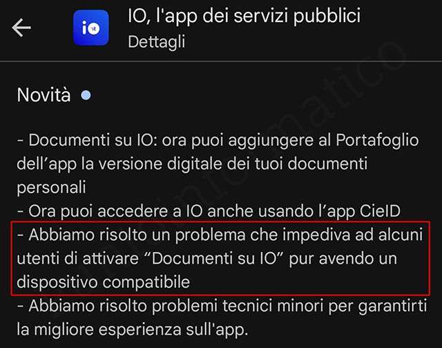 L'ultimo aggiornamento dell'app IO risolve i problemi che impedivano l'utilizzo del portafoglio digitale (IT-Wallet)