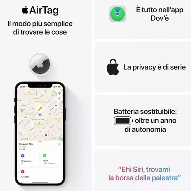 Le caratteristiche e le funzionalità di Apple AirTag