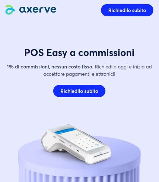 axerve pos easy a commissioni