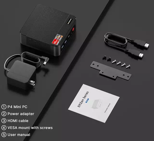 BOSGAME P4 Plus, Mini PC: il contenuto della confezione