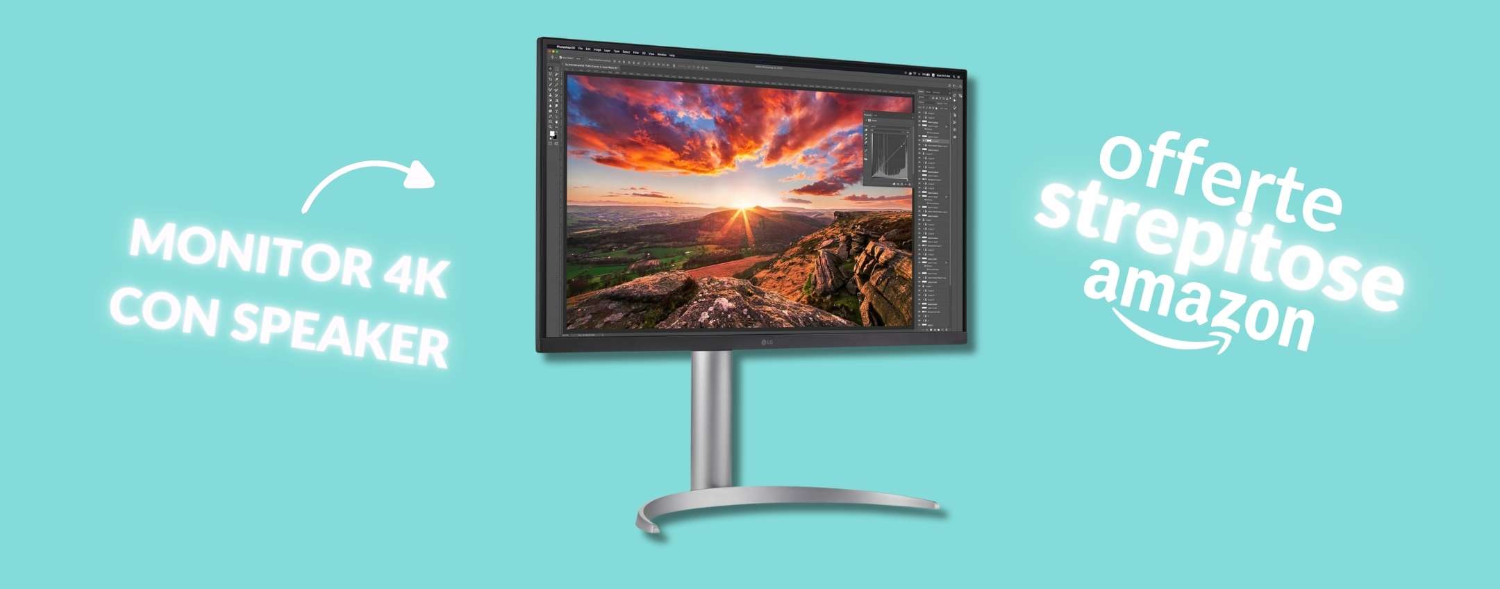 LG Monitor 27″ con risoluzione 4K Ultra HD e speaker integrati: gioiello