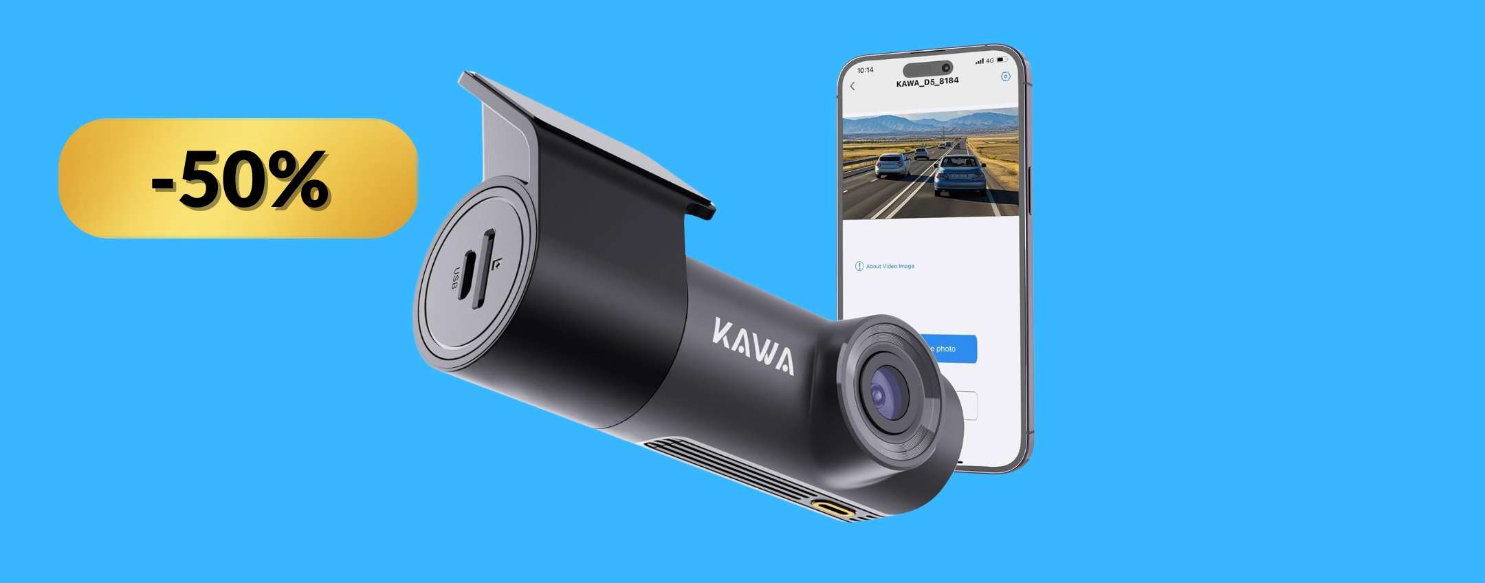 Auto sicura con la Dash Cam di KAWA: tecnologie eccellenti (-50%)