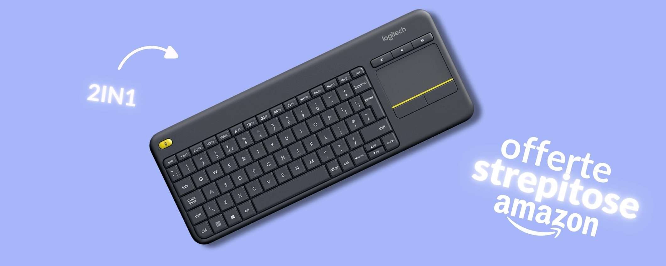 Tastiera Logitech K400 Plus: il 2 in 1 di cui non sapevi di aver bisogno