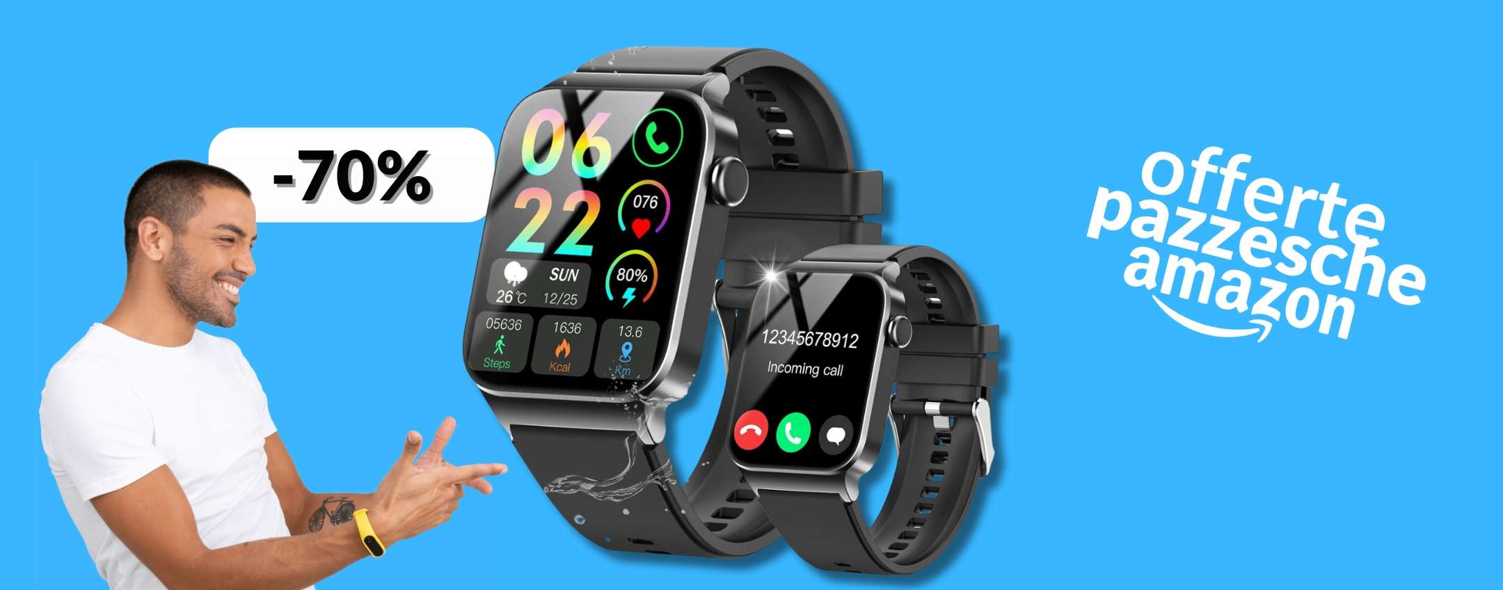 30€ e rispondi al telefono dal polso con questo smartwatch bomba