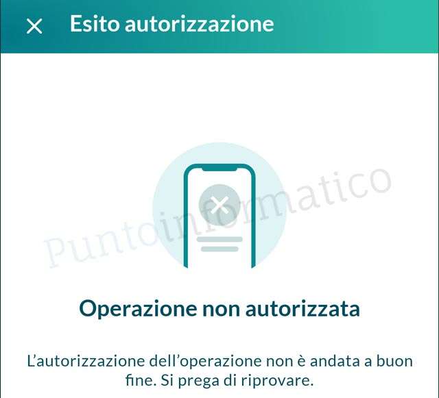 L'applicazione di Crédit Agricole non funziona e non autorizza le operazioni