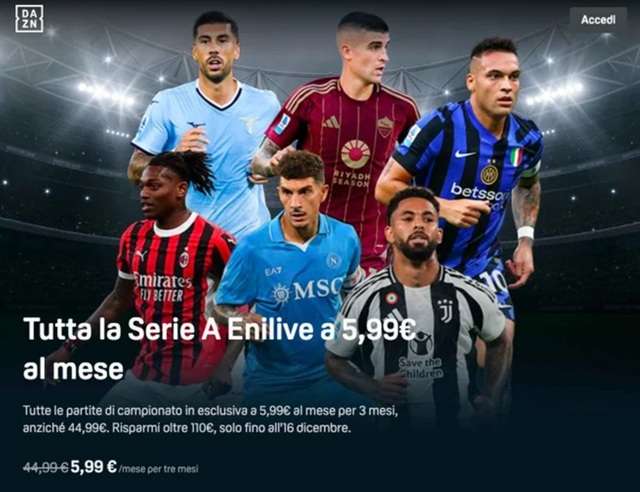 dazn 5,99 euro al mese